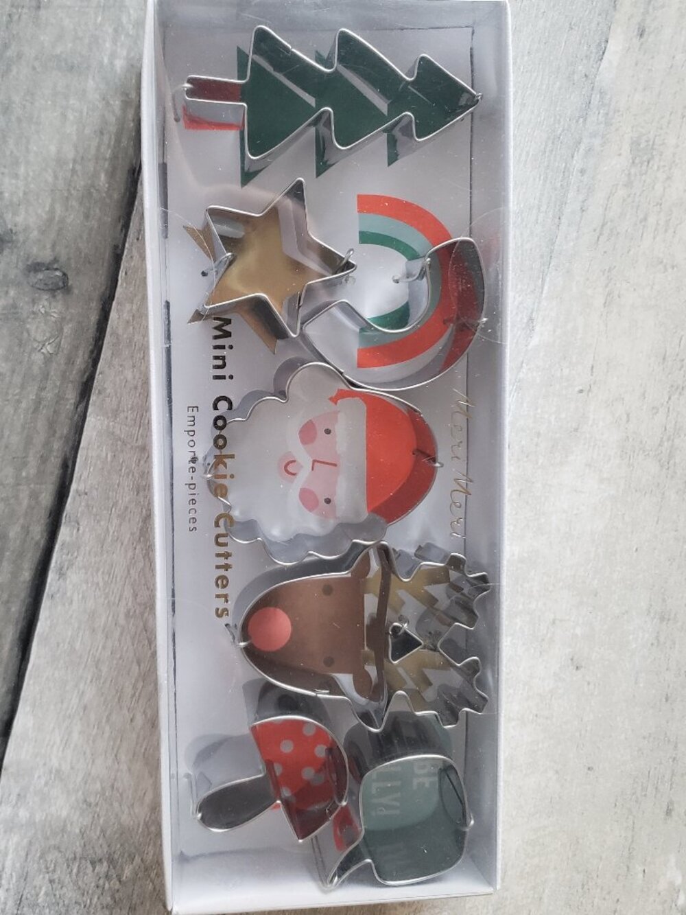 NWT - Meri Meri Christmas or Holiday Mini Cookie or Pie Crust Cutters Set of 7
